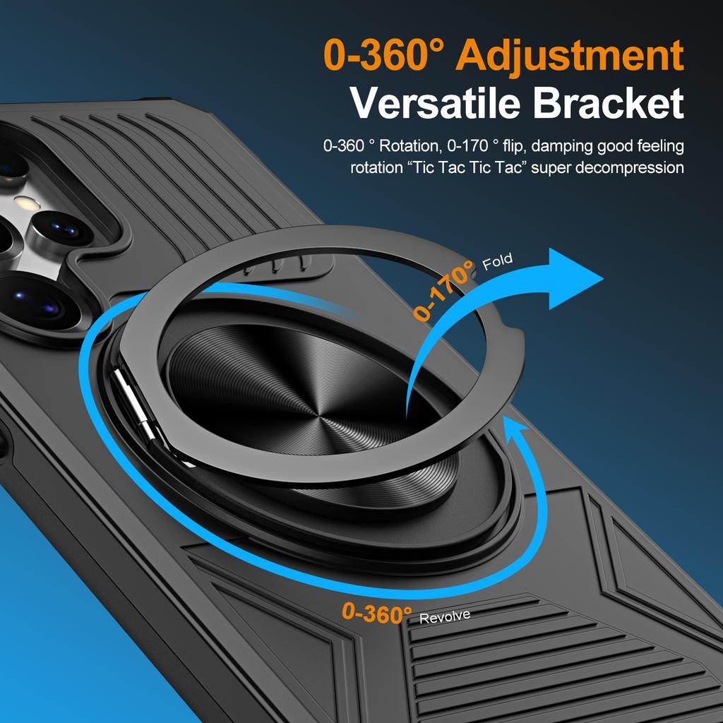 Suitable for Samsung Galaxy A15 S24+ S25+ Ultra Edge Phone Cases Magnetic Ring Stand Case Creative Anti-Shock Protective Cover