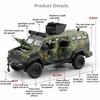 1:32 Sabertooth Alloy Diecast Police Car Model Toys Doors Opened with Sound Light Pull Back Miniature Vehices Boy Birthday Gifts