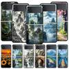 Чехол для телефона с изображением пейзажа для Samsung Galaxy Z Flip3 Flip4 Flip5, PC бампер, жесткая складная задняя крышка для Z Flip 3 4 5, черный