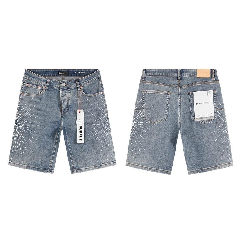 2026 Mens Premium American Streetwear Denim Shorts - Slim Fit Hand-Painted Distressed Low Rise Cotton Blend