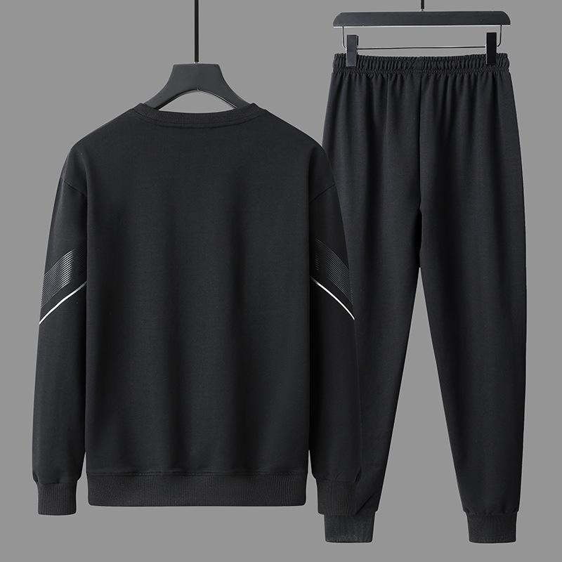 8XL Plus Size 2023 New Men's Casual Hoodie Suit Crewneck Hoodie Pants Men's Sportswear Two-piece Set
