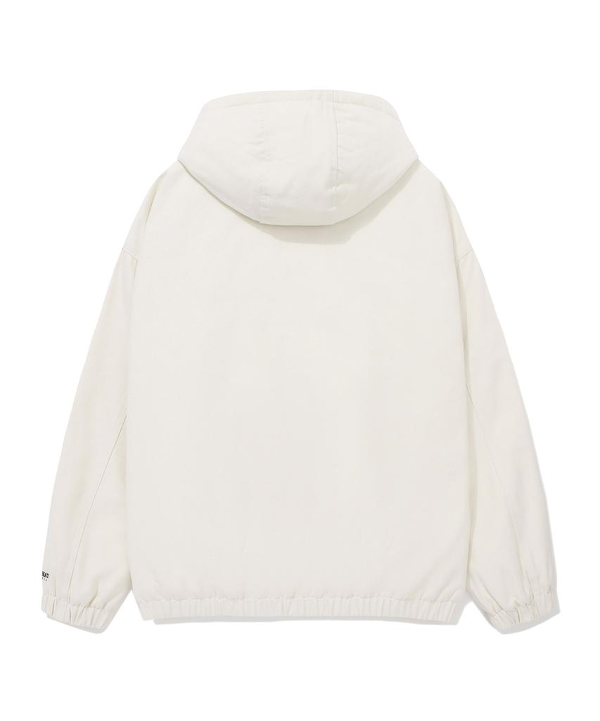 Covernat C Logo Heavy Oxford Hoodie Jacket Ivory