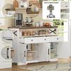 Coffee Bar Buffet Sideboard 140cm with Storage Space 3 Drawers Country Style Console Kitchen Cabinet Doors Cupboards Shelves Suitable for Kitchen
