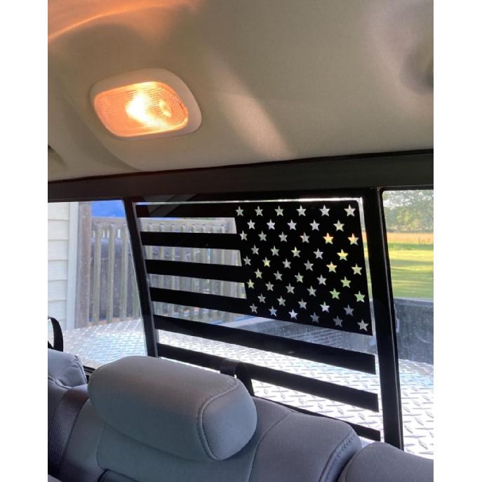 for 2009-2025 RAM 1500 Rear Window Decals for 5th RAM 1500 2500 3500 Decals Stickers, Matte Black USA Flag Decal