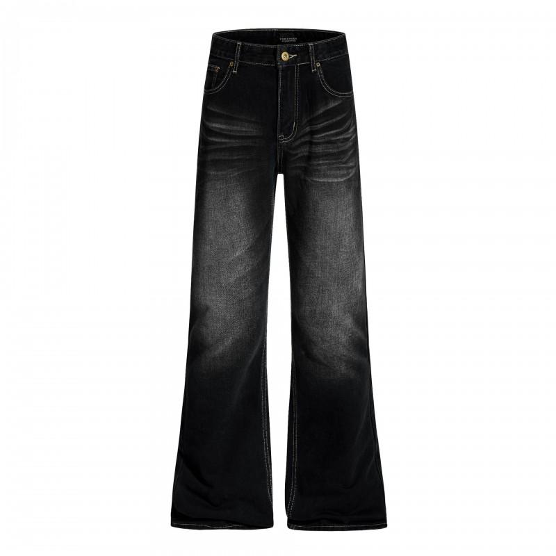 OREETA American Vintage Washed Flared Jeans Unisex High Street Style Casual Pants