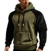 Men Fluffy Hoodie Fuzzy Loose Pullover Hoodie Casual Warm Hooded Fleece Sweatshirt with Pocket Drawstring for Autumn Winter Street Wear