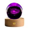 Faux Crystal Ball Light Calming Cosmic Night Light Clear Lighted Stellar Spheres with Wooden Base
