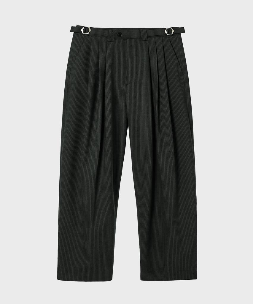 TY Ty Stripe Three-Tuck Trousers, Chacoal