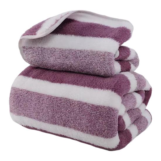 Коралловый флисовый комплект полотенец полосатое впитывающее банное полотенце безворсовое устойчивое к выцветанию полотенце для душа для ежедневного использования у бассейна в спа