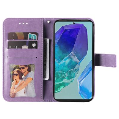 Чехол для Samsung Galaxy M55 5G/C55 5G/F55 5G с цветочным узором, из искусственной кожи, кошелек-подставка, чехол для телефона
