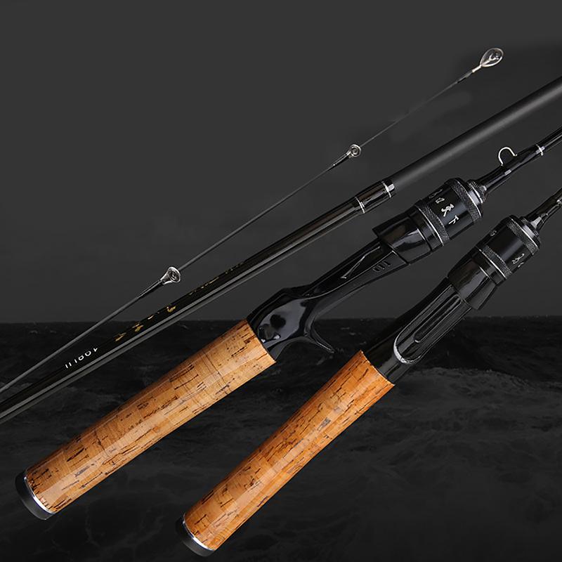 Ultra-Light Fishing Rod Carbon Fiber Spinning/Casting Lure Pole Bait Wt 1.5-9G Line Wt 3-6Lb Wood Handle Fast  Fishing Rods