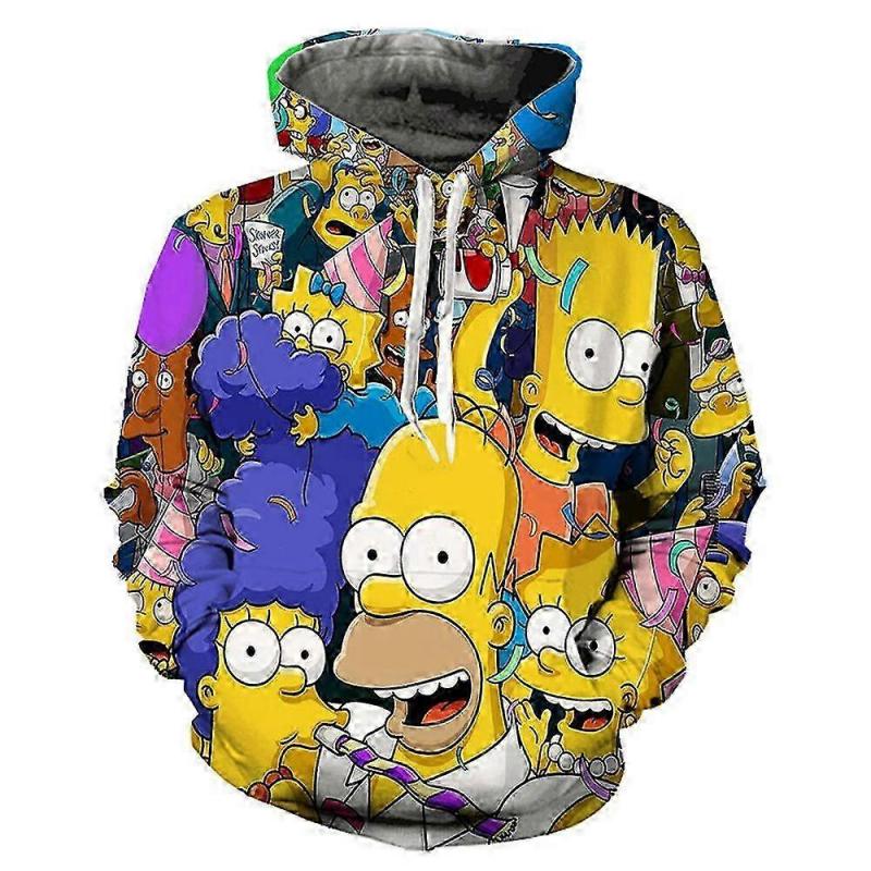25-26 Disney Simpsons Hoodies Cartoon Anime Simpson 3d Print Men Women Fashion Oversized Sweatshirts Hoodie Kids Pullovers Tracksuits