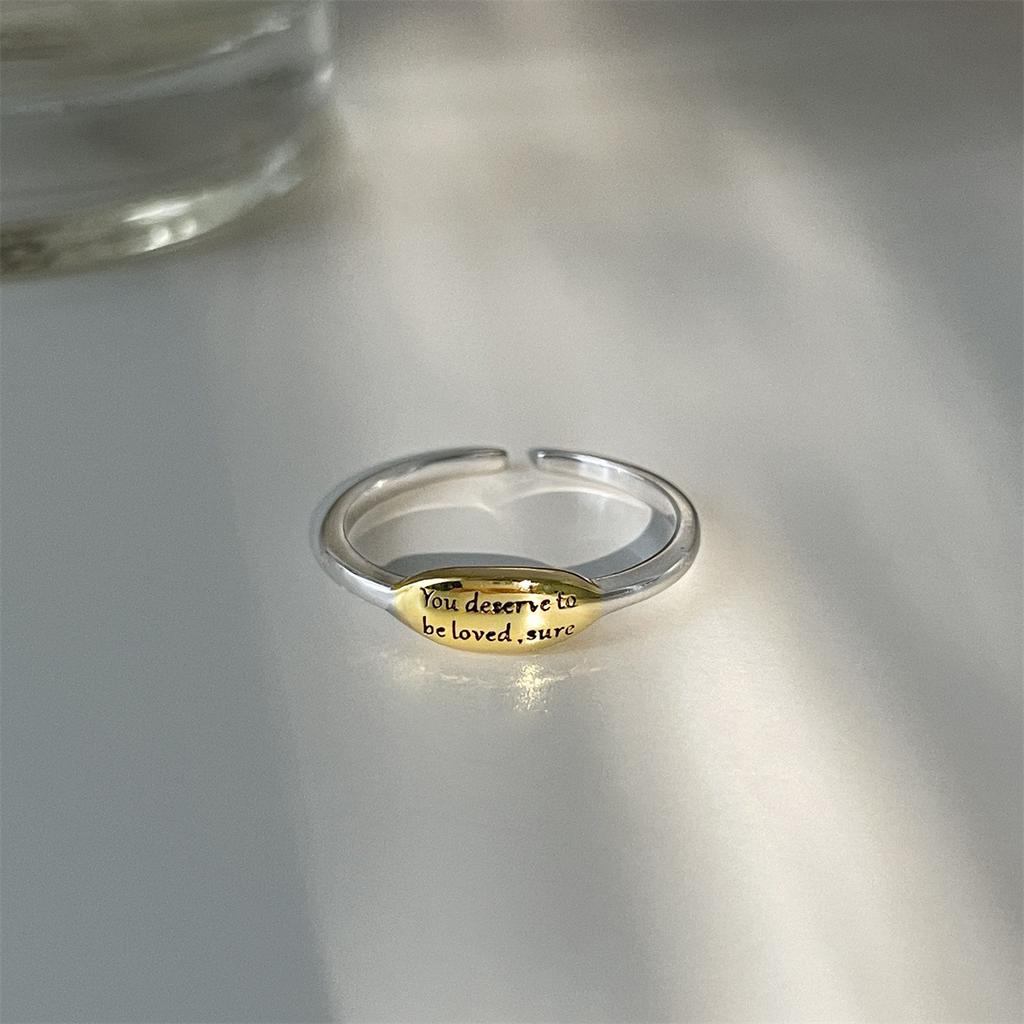 Кольцо с английскими буквами, контрастного цвета, из стерлингового серебра 925 пробы, простое ретро-кольцо с надписью «ins», модное новое модное кольцо с надписью «ins»