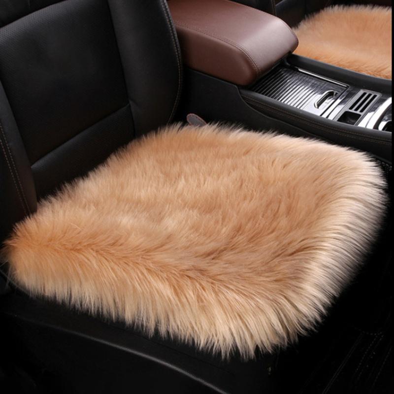 1 шт. чехол для автомобильного сиденья из искусственного меха, плюшевый зимний белый универсальный автомобильный интерьерный коврик из искусственной шерсти, теплый и роскошный плюшевый коврик