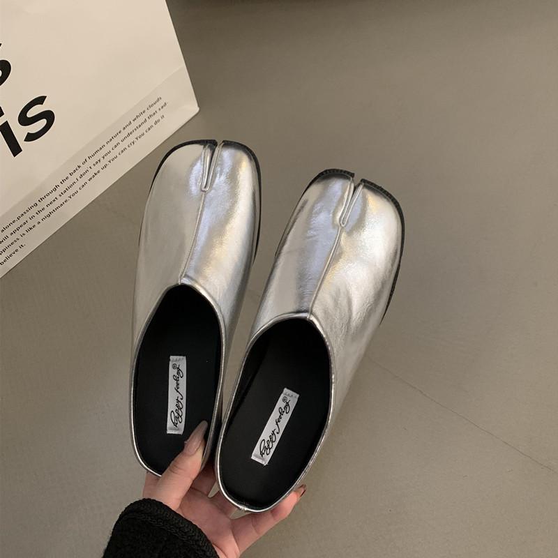 Мода Bailamos Женские тапочки с раздельным пальцем, круглым носком, неглубокие, ленивые лодочки, мюли с ремешком на пятке, обувь таби ниндзя, слипоны, мягкие лоферы, женские