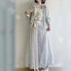 Womens Song Dynasty Style Hanfu Set: Short Top Camisole Bloomer Pants In Chiffon Daily Wear