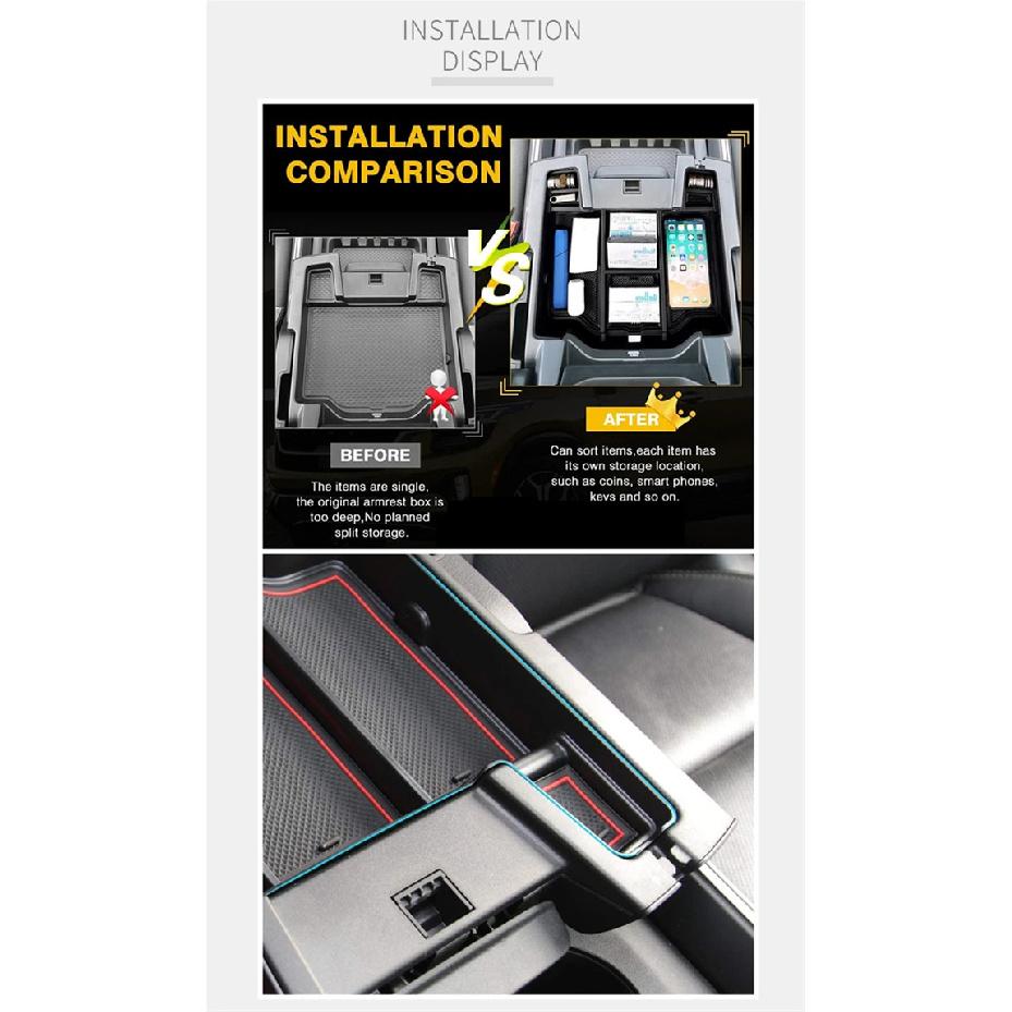 Car Armrest Box Storage Center Console Organizer Container For Dodge RAM 1500 2500 3500 2019 2020 2021 2022 2023 Accessories