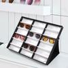 Glasses Display Tray Sunglasses Organizer Container 18 Slot Eyewear Storage Box for Living