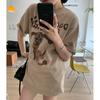 Футболки с забавным мультяшным принтом в стиле harajuku для женщин, летняя повседневная футболка большого размера из чистого хлопка с коротким рукавом, топы y2k в стиле хип-хоп, уличная одежда