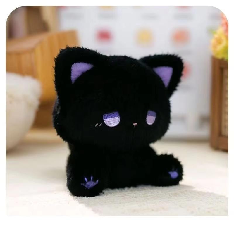 Cute Emo Cat Plush Doll Super Soft Stuffed Animal Kitten Toy Kawaii Sitting Plushies Home Decor Gift For Teen Girls Anime Fans