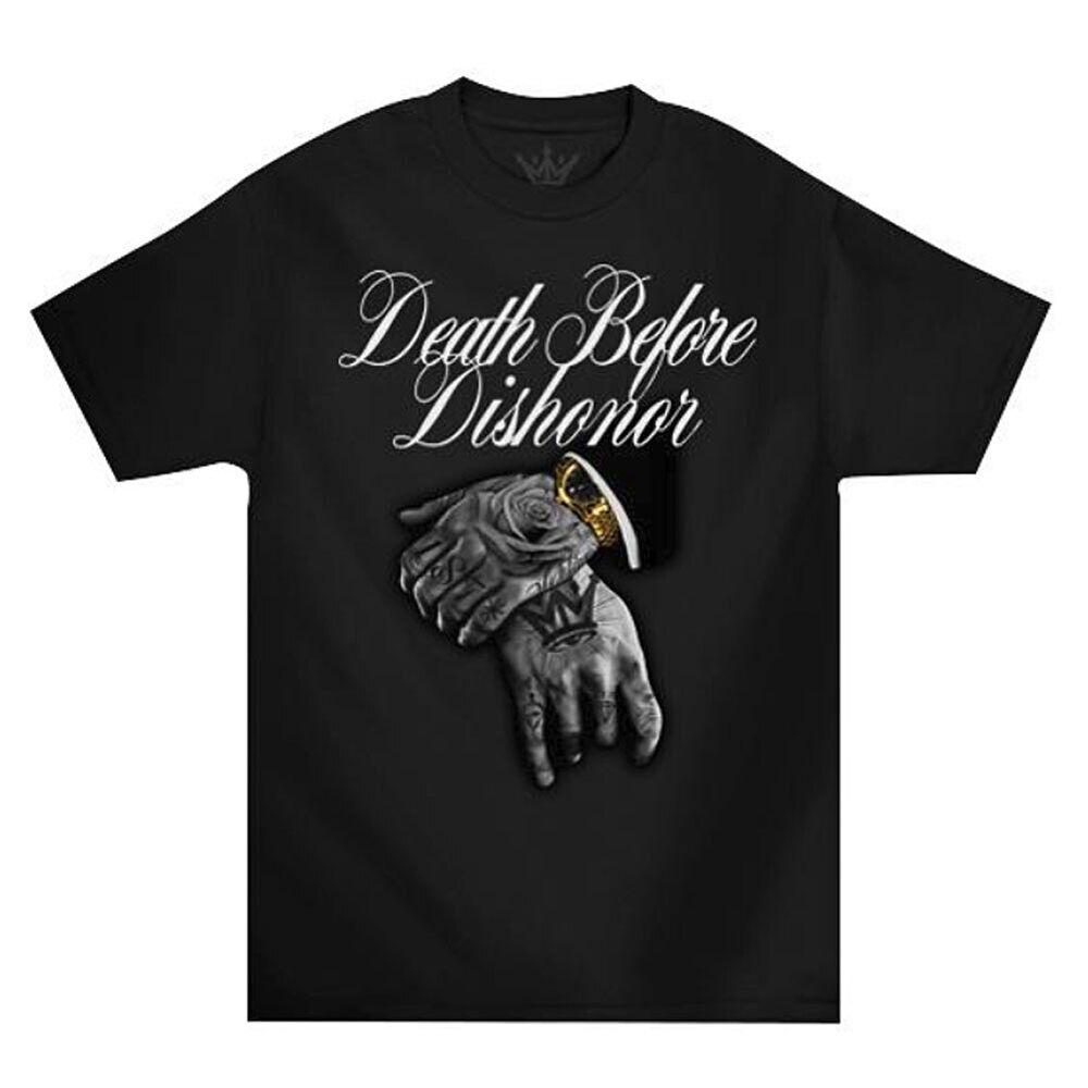 Черная футболка унисекс Mafioso Death B4 Dishonor с короткими рукавами в стиле хип-хоп