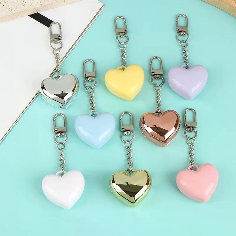 1pcs Case Container Mini Empty Aluminum Pan Key Chain Lipstick Packaging and Heart Shape Blush Powder Box Eye Shadow With