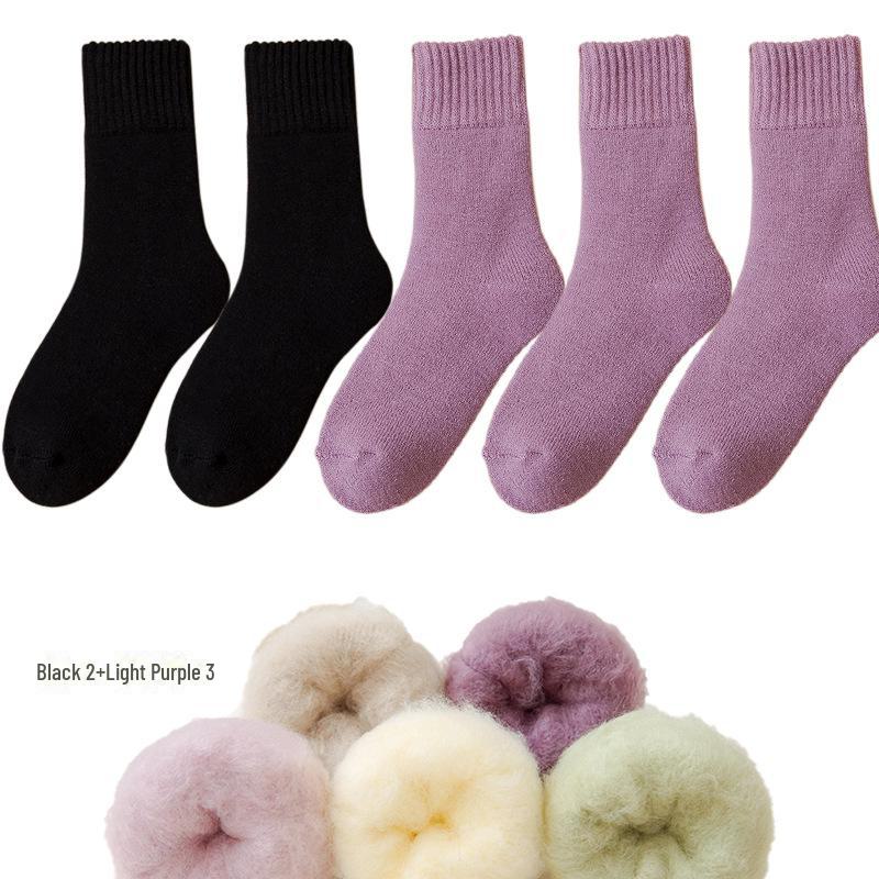 Женские флисовые носки Zhuji средней длины: Плотный, теплый бархат для осени/зимы — идеально подходит для сна и родов
