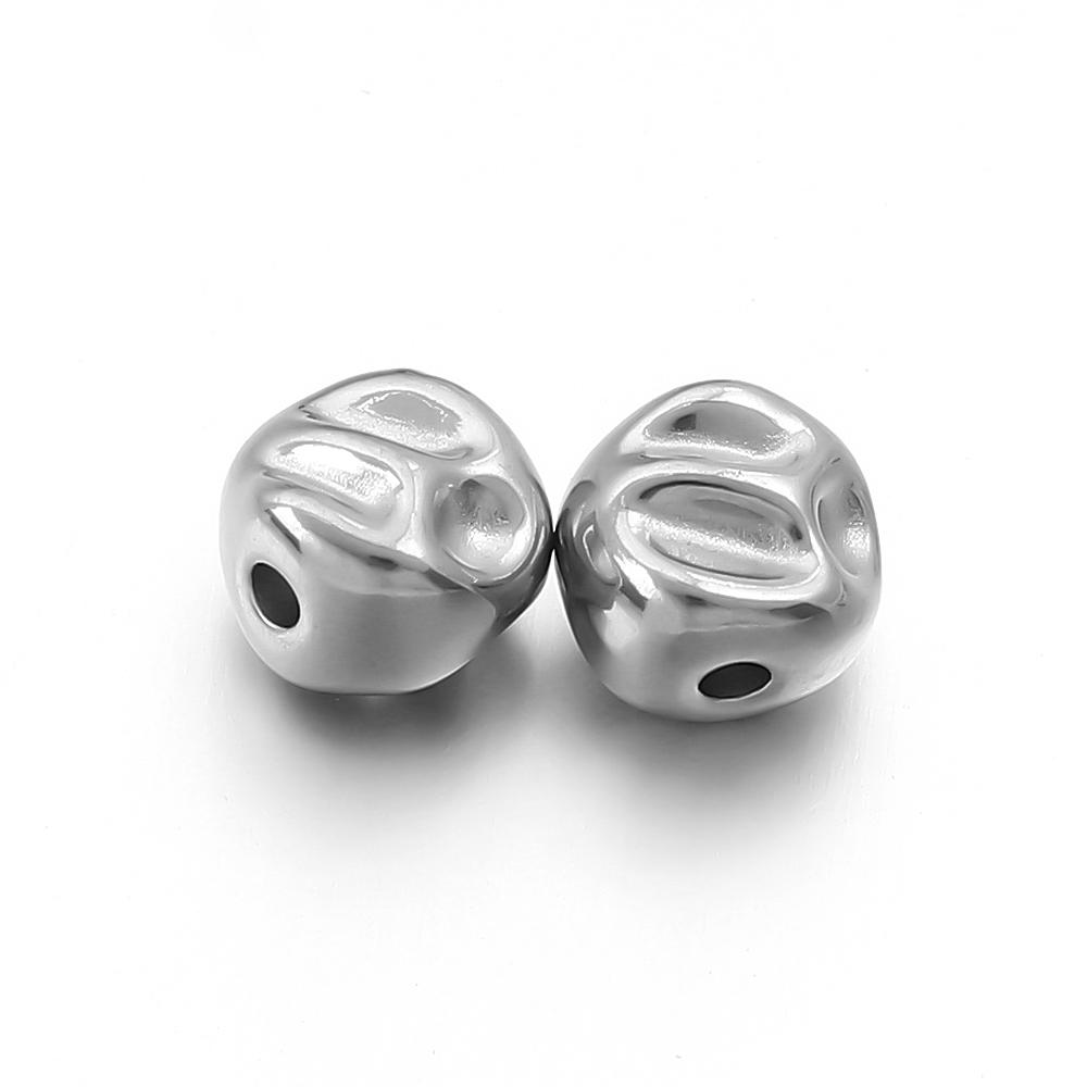 5-10pcs/lot Stainless Steel Spacer Beads Irregular Shape Big Hole Loose Bead For DIY Charms Bracelet Necklace Making Accessories