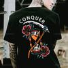 Cool Biker Drinking Beer Skull Graphic Men Cotton T - Shirts Summer Punk Rock Clothes Halloween Party Tops Ropa Hombre Camisetas