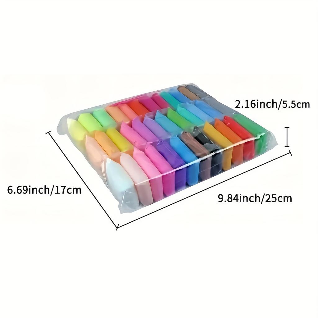 Набор из 12/24/36 предметов волшебной воздушной глины для лепки — нетоксичное развлечение для детей и подарки — включает яркие цвета и роскошный набор инструментов