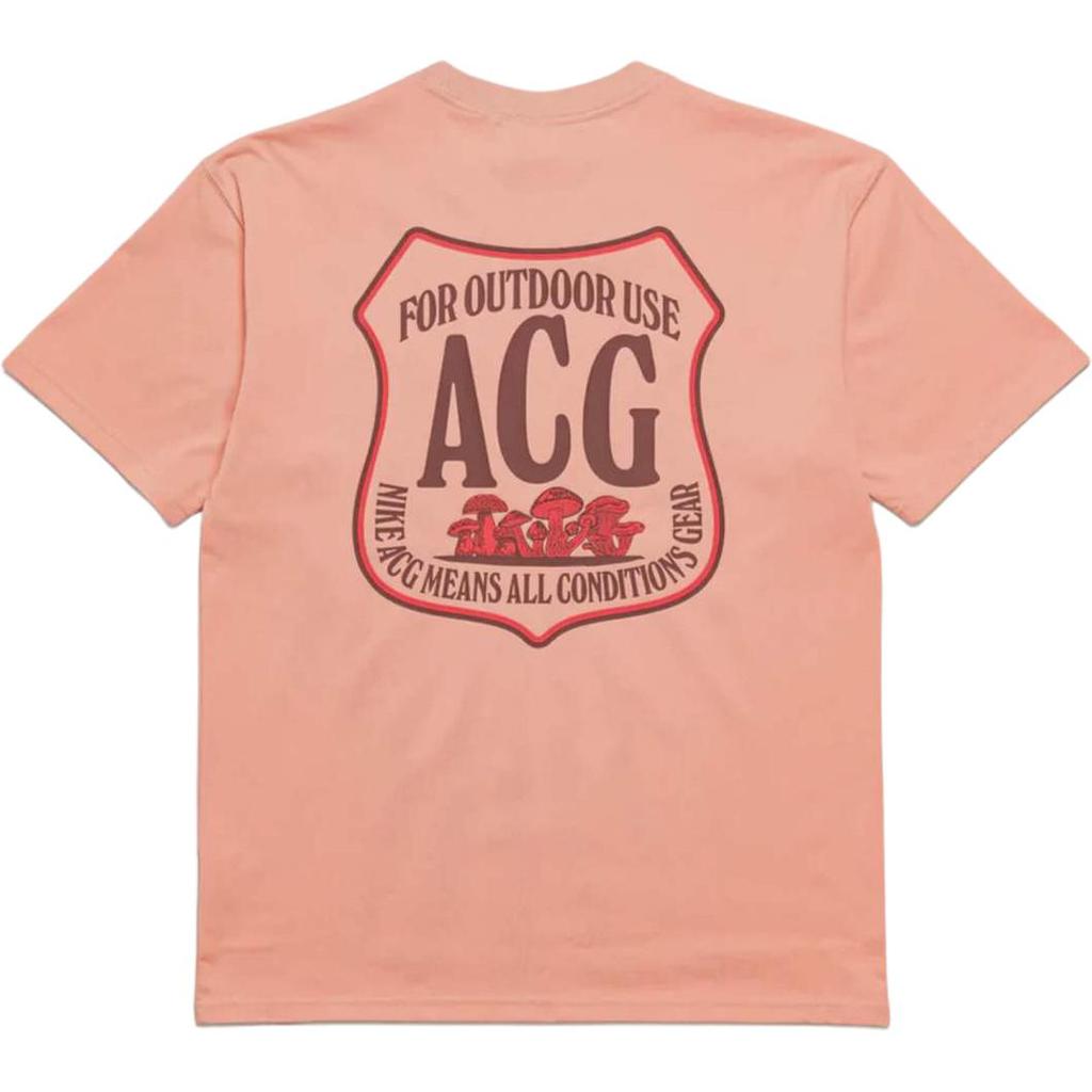 Nike Graphic Print Crew Neck Straight Cut Short Sleeve T-Shirt Men Tops Pink DR7757-824