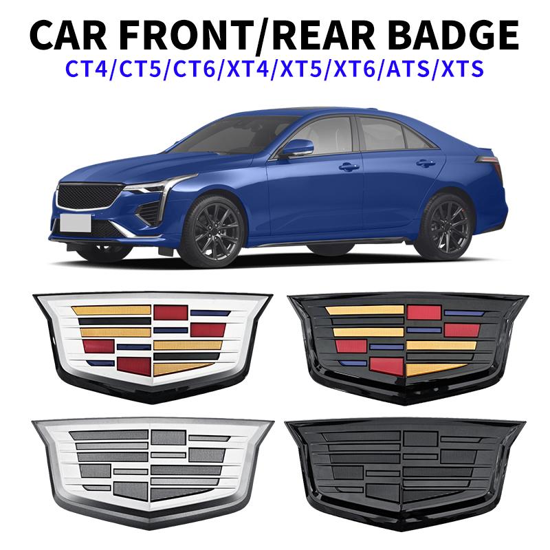 ABS Для Логотипа Cadillac CT4 CT5 CT6 XT4 XT5 XT6 ATS XTS Автомобильная Решетка Радиатора Передний Значок Крышка Задний Значок Багажника Авто Внешние Аксессуары