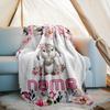 Floral Bunny Outdoor Customize Your Name Blanket Soft Cozy Lightweight Allseason Multiuse Blanket For Travel Camping Picnic Sofa Office Bed Living