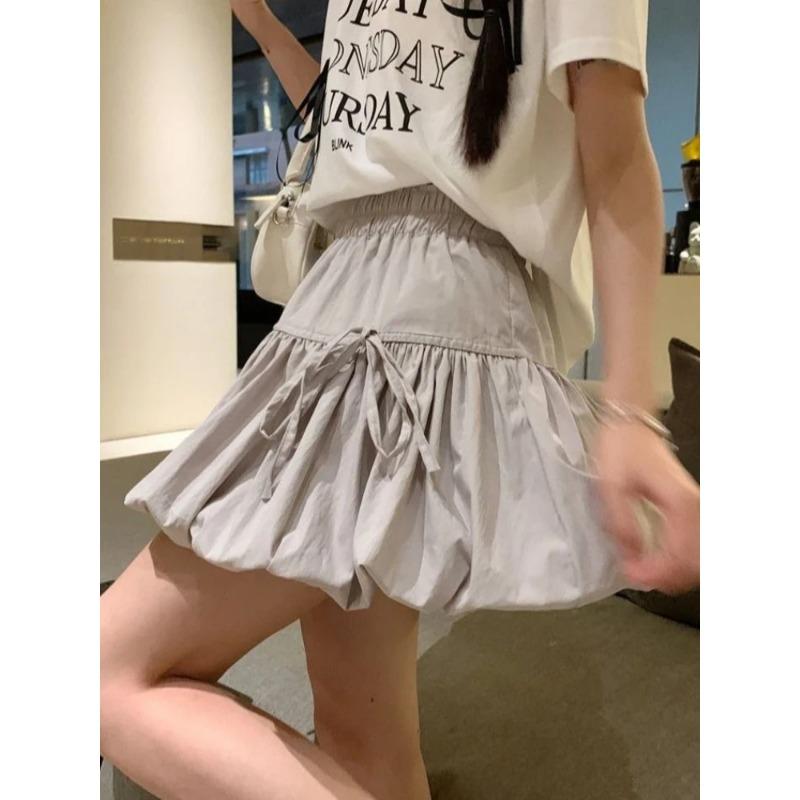 Летняя юбка-фонарик в стиле Харадзюку с эстетикой в стиле хип-хоп, белая милая мини-юбка А-силуэта, модные повседневные юбки для девушек в стиле корейской эмо-девушки