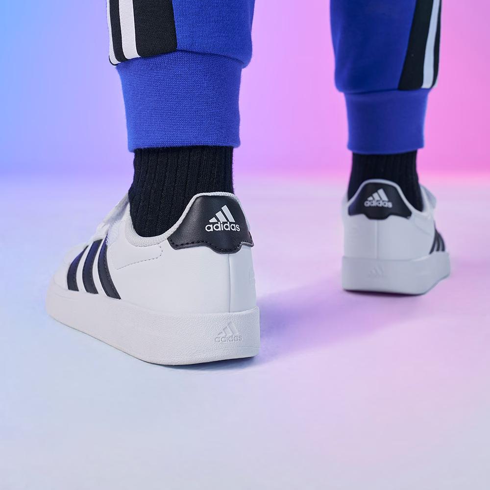 Adidas Neo Breaknet 2.0 Синтетическая кожа Нескользящие Износостойкие Низкие Детские Кеды для Скейтбординга Детские Кроссовки Белый Черный HP8963