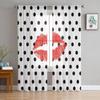 Black Dots Red Lips Sheer Curtains for Living Room Modern Voile Curtain Bedroom Tulle Curtains Window Drapes Decor