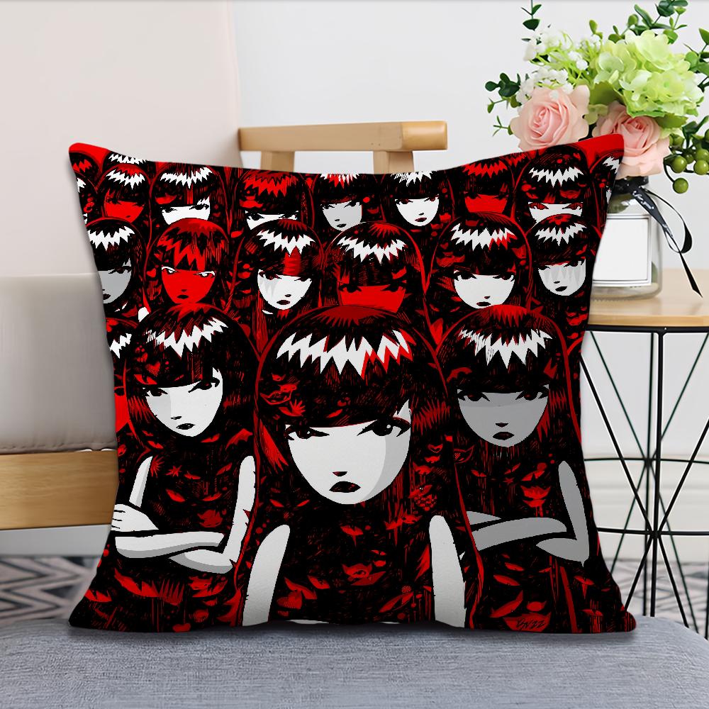 Soft Comfortable Pillow Case Cartoon for Sofa Living E-Emily Room The Home Strange Office Decor Cool Protective Covers