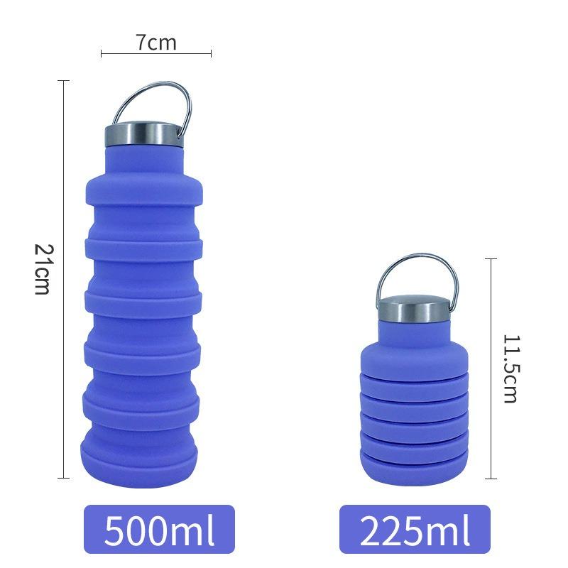 Collapsible Silicone Water Bottle, Leakproof Portable Sports Bottle for Travel & Hiking