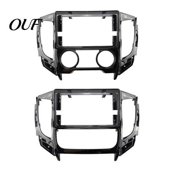 Automatic Air Conditioning Console Frame 9 Inch Car Radio Fascia for TRITON 2015, Navigation Panel Manual Dash Kit Manual/Auto AC, Stereo Install
