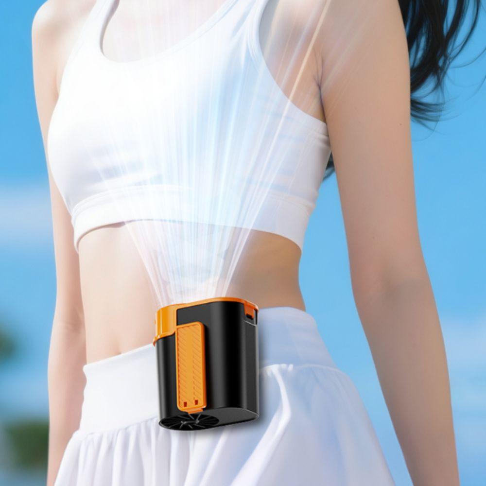 Strong Airflow Waist Clip Fan LED Display Mini Cooling Fan Waist-mounted Fan Evening Trips