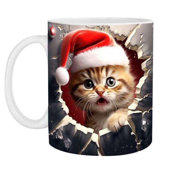 Рождественская кружка Креативный рождественский узор Керамическая кружка Многоцелевая чашка для кофе, чая и воды для домашнего офиса