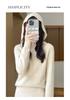 Women's 100% Wool Hooded Sweater: Autumn/Winter Knit, Loose, Soft, Trendy.
