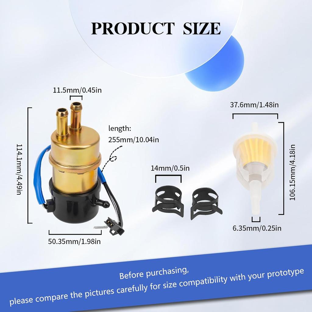 Road Passion 12v Electric Fuel Pump for Kawasaki Ninja ZX6/ZX6R/ZX7/ZX7R/ZX7RR/ZX9R/600R