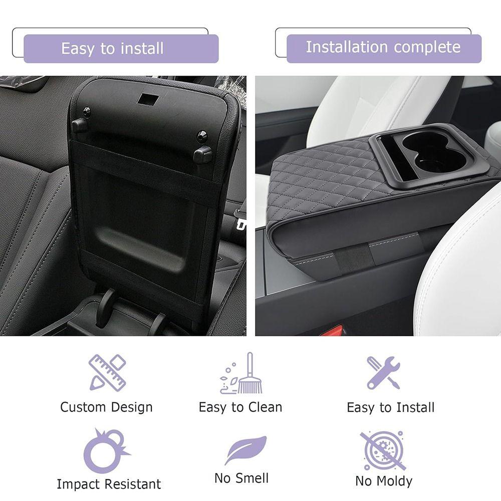 Waterproof Center Console Armrest Pillow PU Leather Car Armrest Box Cushion SUVs