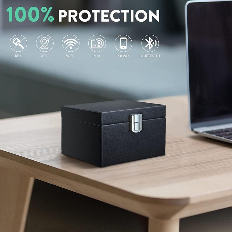 Черная экранирующая коробка Фарадея с RFID-защитой, защита от кражи брелоков, защитная от излучения коробка для сигнала мобильного телефона, Wi-Fi