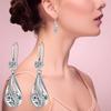 Silver Teardrop Earrings for Women Cubic Zirconia Drop Dangle Earrings Wedding Jewelry Accessory for Brides