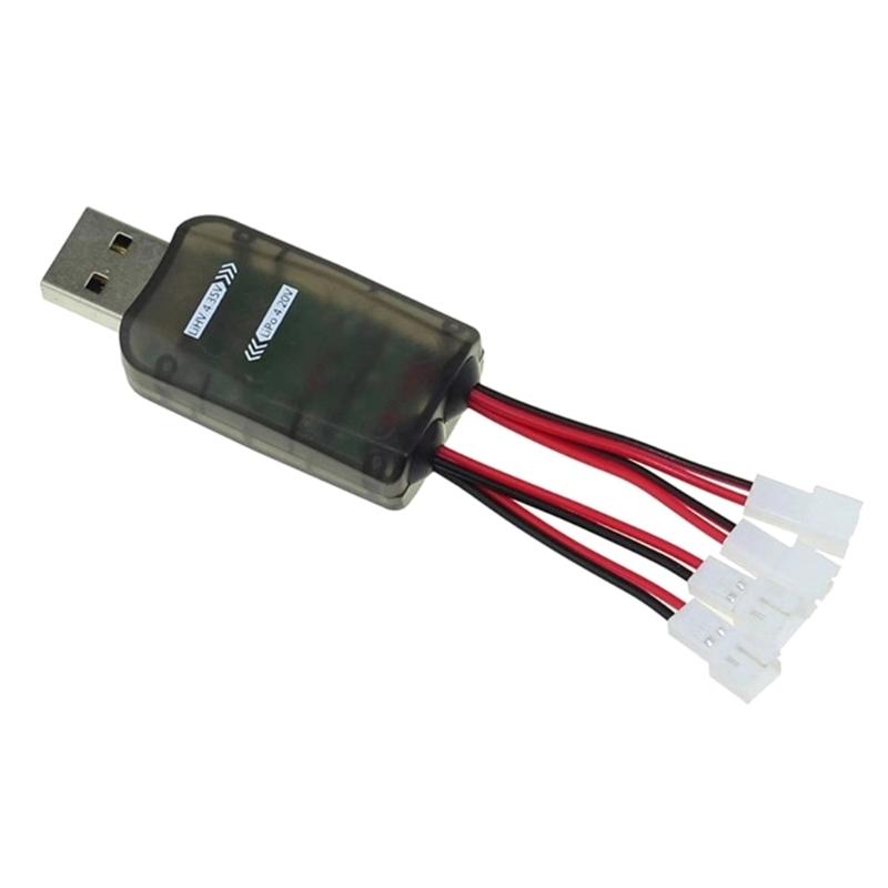 4-слотовый USB-адаптер для зарядки аккумуляторов для V911 1S 3,7 В/3,8 В LiPo/LiHV с идентификацией и множественной защитой