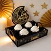 Organizer Star Moon Ramadan Wooden Tray Handmade Funny Middle Dessert Container Detachable Food Holder Islamic Muslim Party