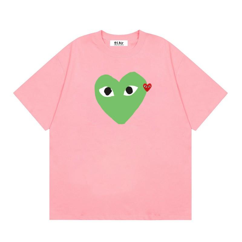 Unisex Casual Loose Fit Cotton T-Shirt With Heart Print Short Sleeve Tee Youth