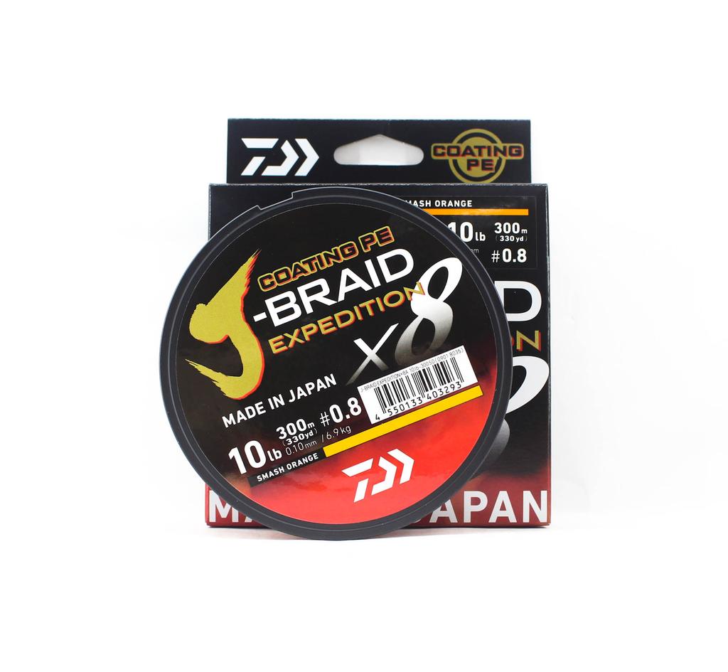 Daiwa Леска PE J Braid Expedition X8 300м 10lb Smash Orange (3293)